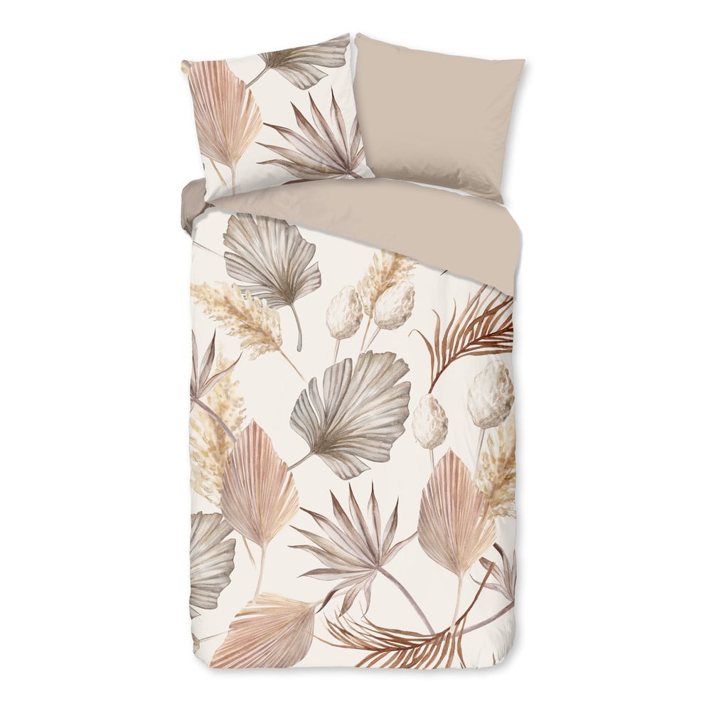 Bézs egyszemélyes-hosszabbított pamut ágyneműhuzat 140x220 cm Vince – Good Morning