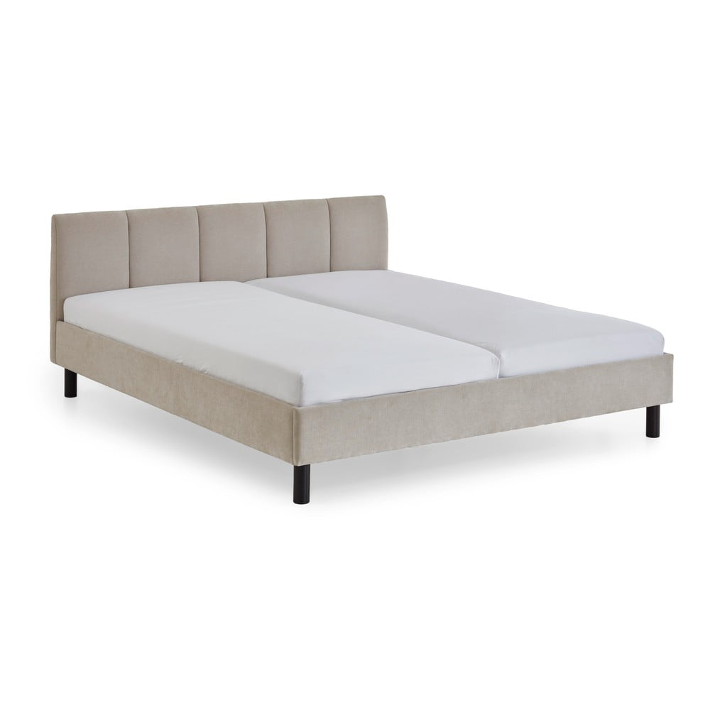 Bézs kárpitozott franciaágy ágyrács nélkül 180x200 cm Joker – Meise Möbel