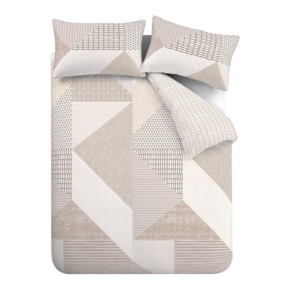 Bézs kétszemélyes-hosszabbított ágyneműhuzat 230x220 cm Larsson Geo – Catherine Lansfield