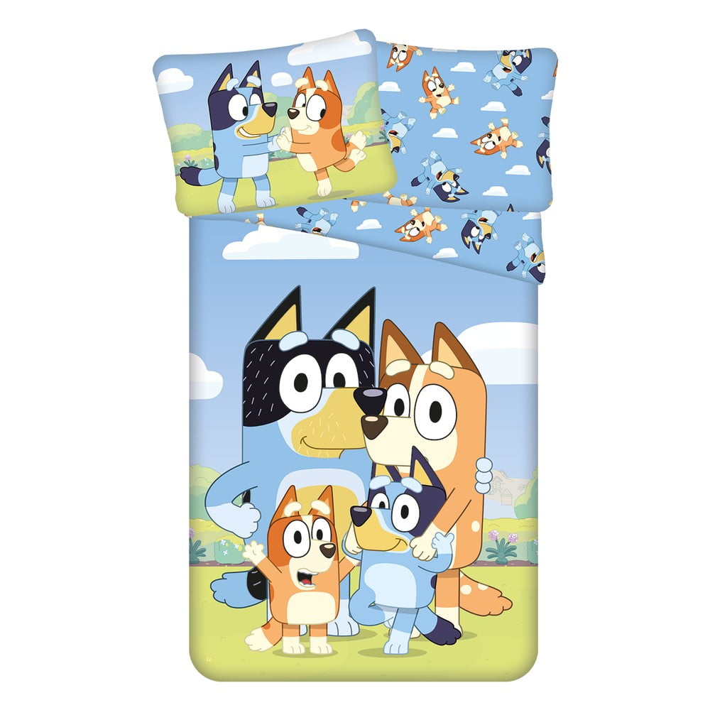 Egyszemélyes pamut gyerek ágyneműhuzat 140x200 cm Bluey – Jerry Fabrics