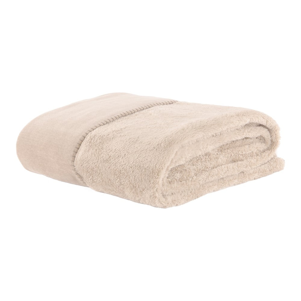 Elefántcsont színű mikroplüss takaró 150x200 cm Tomo – Tiseco Home Studio