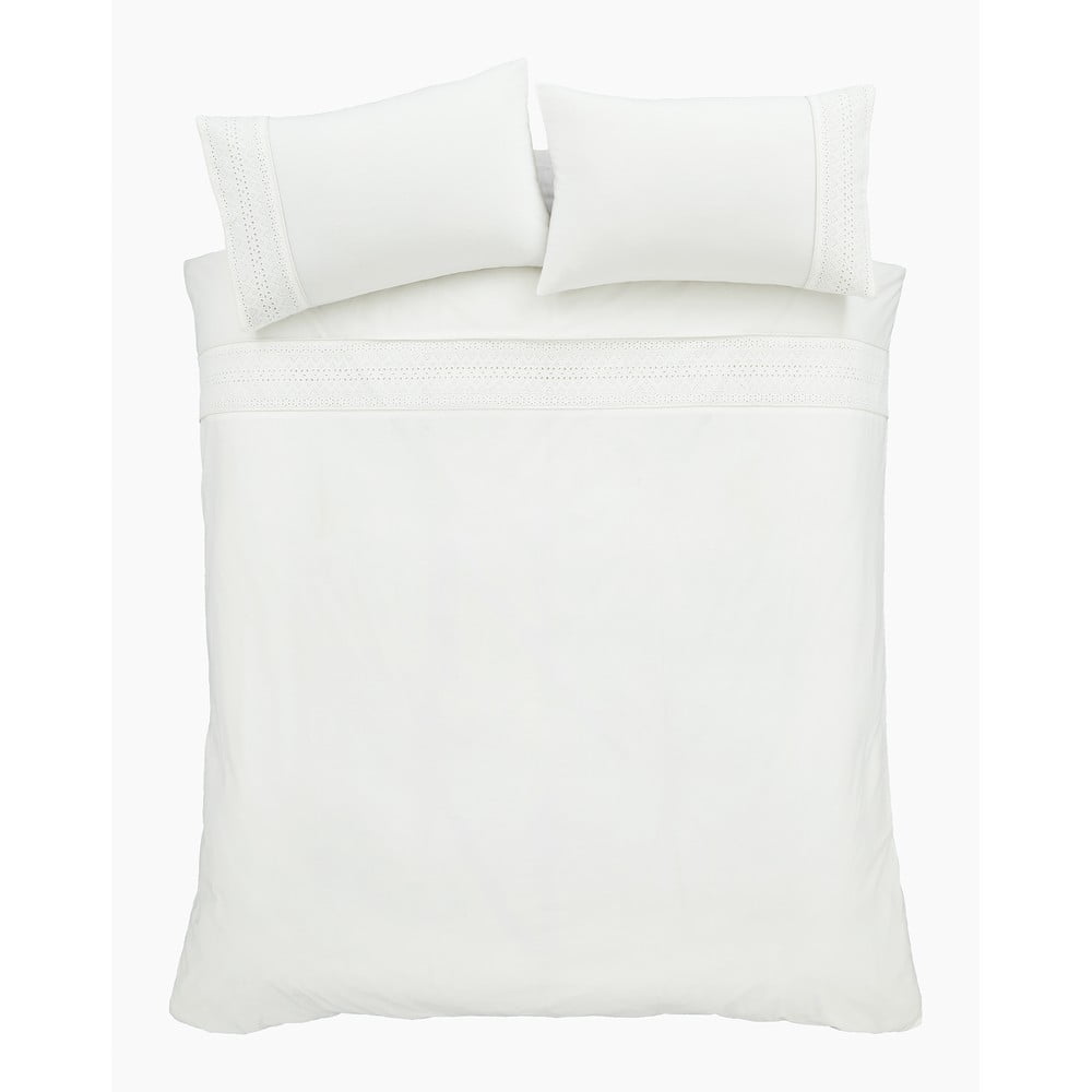 Fehér egyszemélyes ágyneműhuzat 135x200 cm Broderie Anglaise – Catherine Lansfield