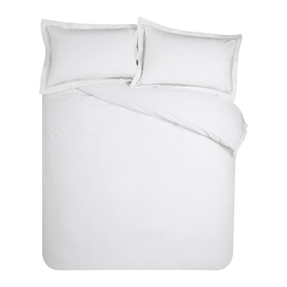 Fehér egyszemélyes ágyneműhuzat 135x200 cm Classic Lattice Lace – Catherine Lansfield
