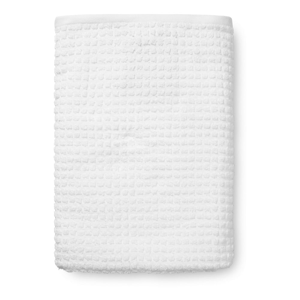 Fehér frottír bio pamut fürdőlepedő 70x140 cm Check – JUNA