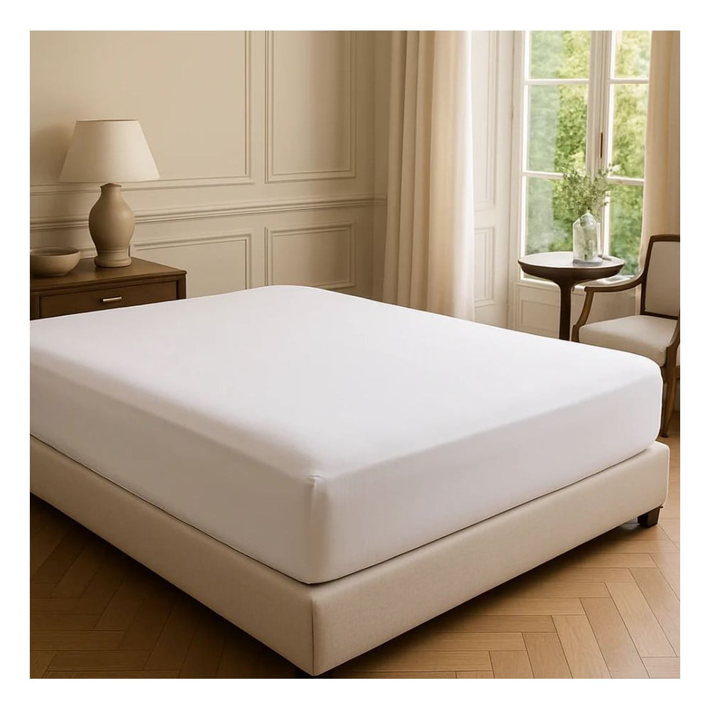 Fehér gumis renforcé pamut lepedő 200x200 cm Ranforce – Mila Home Luxury