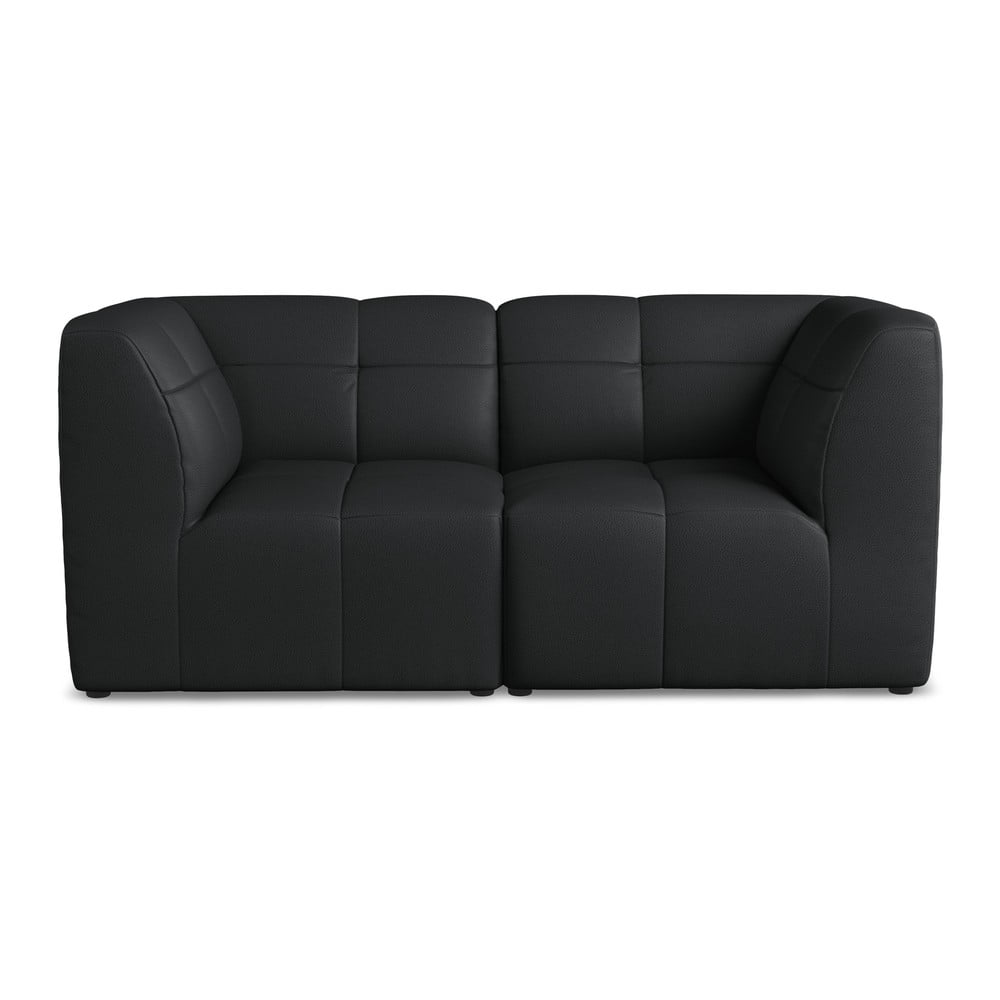 Fekete bőrutánzat kanapé 180 cm Aloha – Makamii