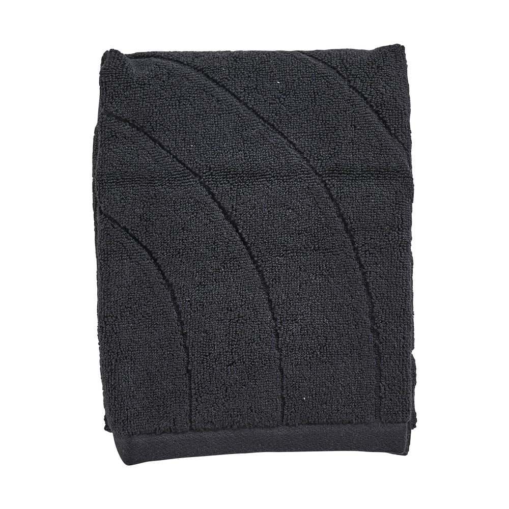 Fekete frottír pamut törölköző 50x70 cm Time – Zone