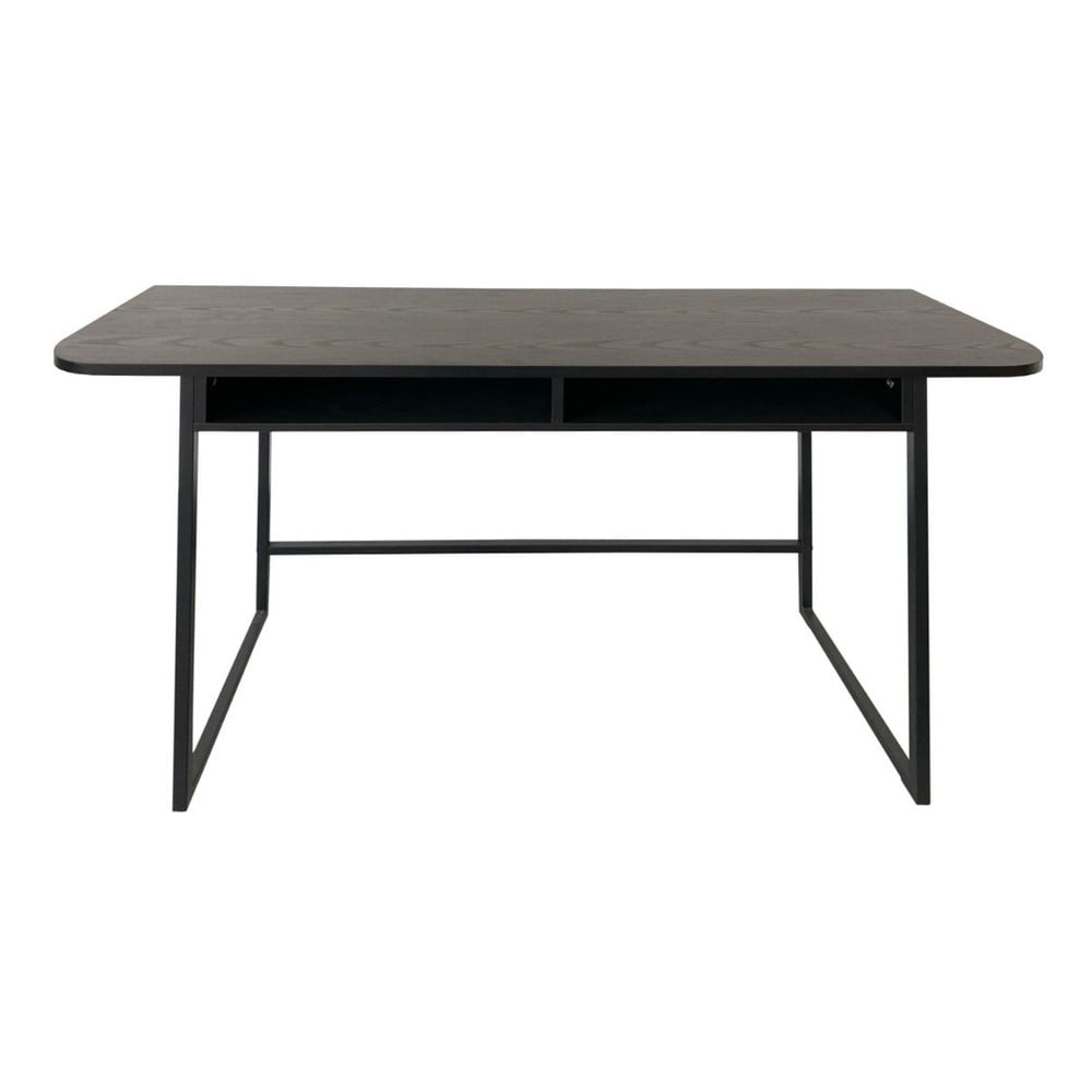 Fekete konzolasztal kőrisfa dekorral 40x140 cm Darlington – Actona