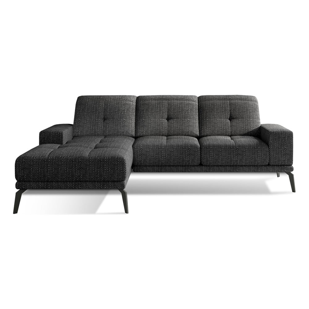 Fekete sarokkanapé (bal oldali-heverő résszel) Torrense – ELTAP