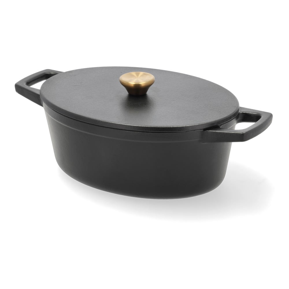 Indukciós tűzhelyhez alkalmas öntöttvas edény fedővel 3