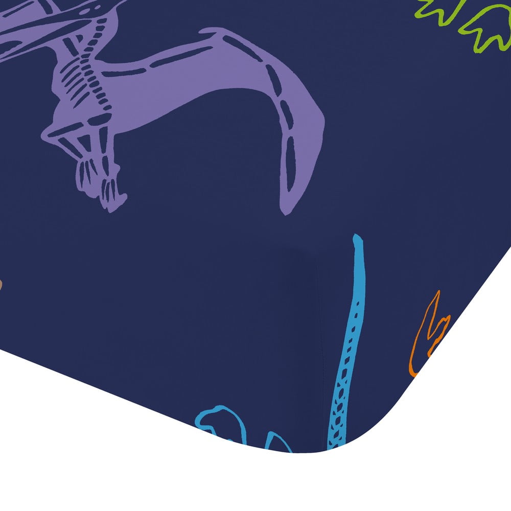 Kék gumis egyszemélyes gyerek lepedő 90x190 cm Prehistoric Dinosaurs – Catherine Lansfield