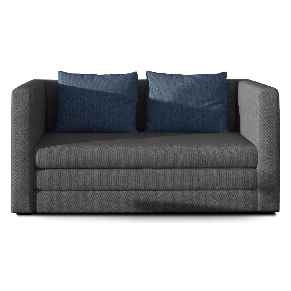 Kék-szürke zsenília kinyitható kanapé 132 cm Neva – ELTAP