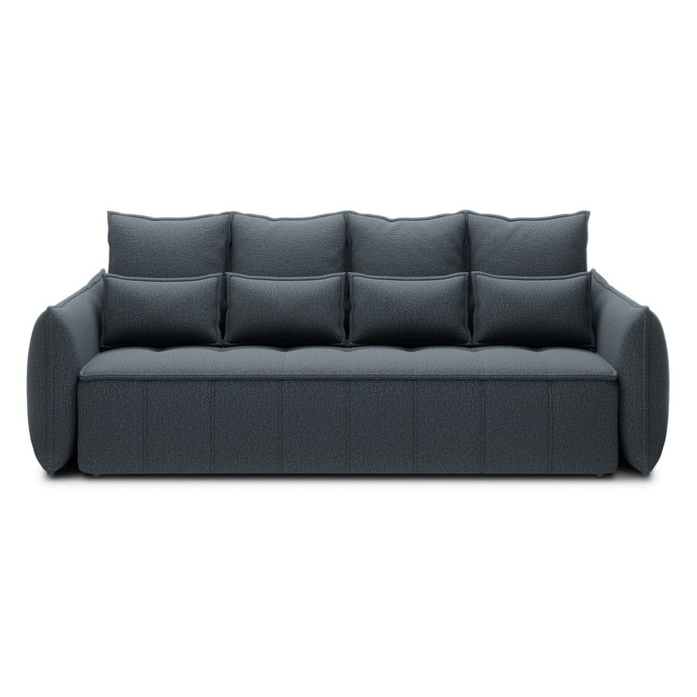 Kék zsenília kinyitható-tárolóhelyes kanapé 242 cm Weltton – ELTAP