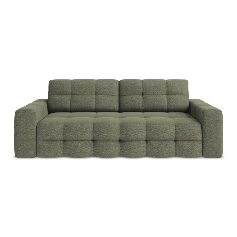 Khaki buklé kinyitható kanapé 255 cm Milu – Makamii