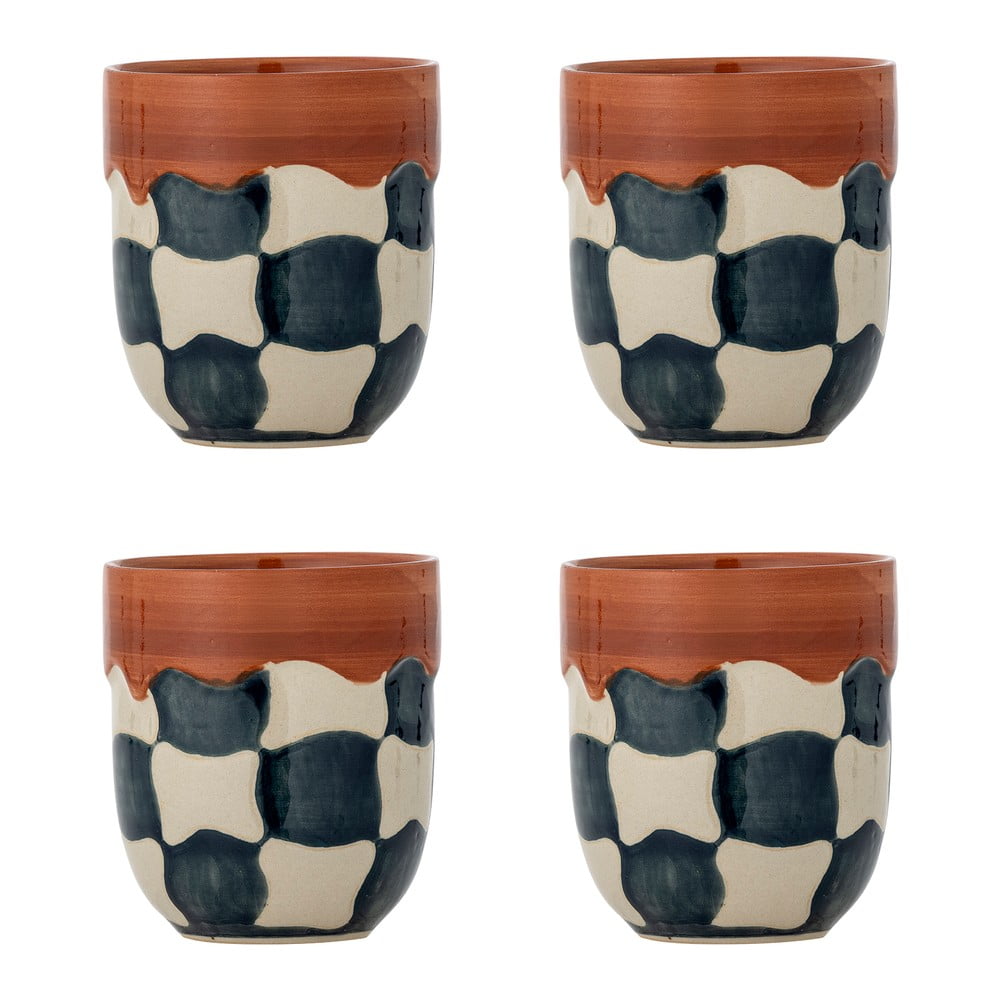 Kőedény csésze szett 4 db-os 375 ml Check – Bloomingville