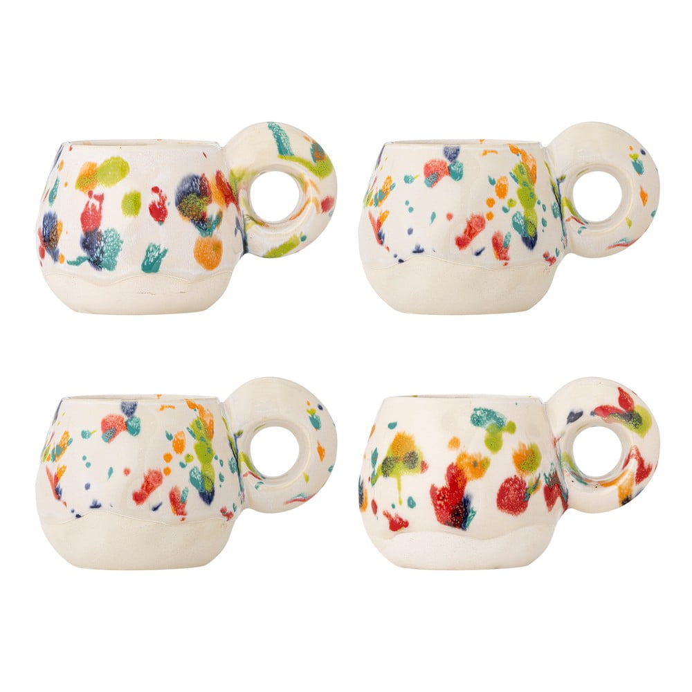 Kőedény csésze szett cappucinóhoz 4 db-os 200 ml Freckles – Bloomingville