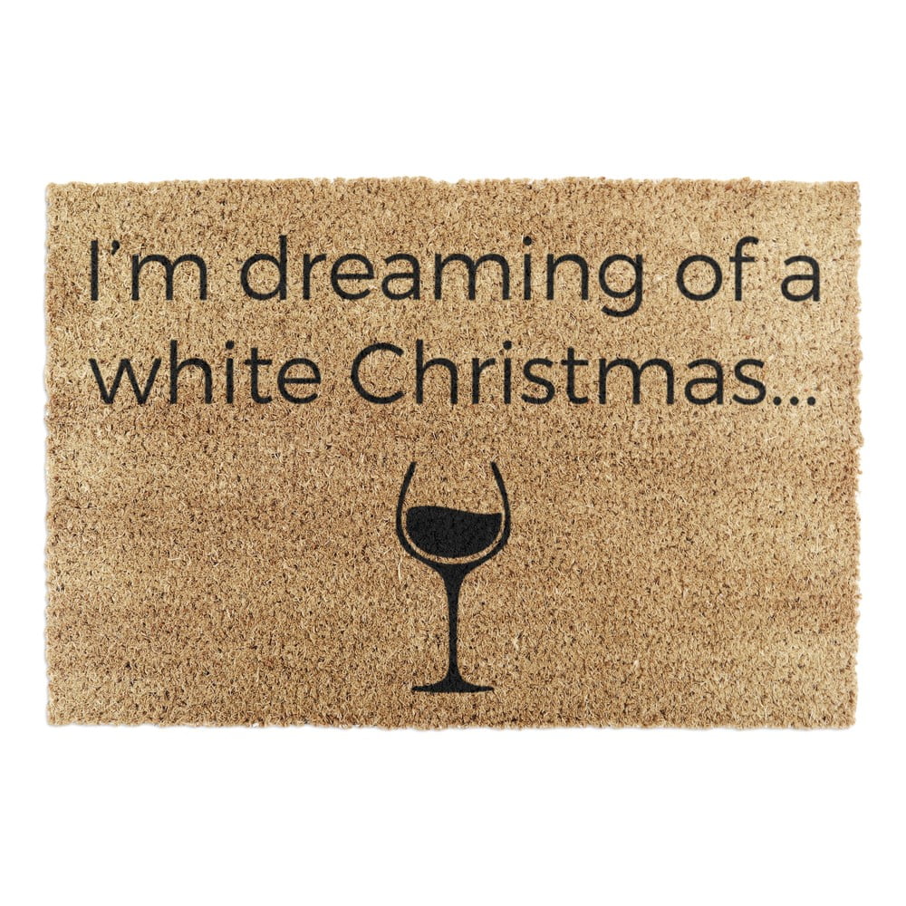 Kókuszrost lábtörlő karácsonyi mintával 40x60 cm White Wine Christmas – Artsy Doormats