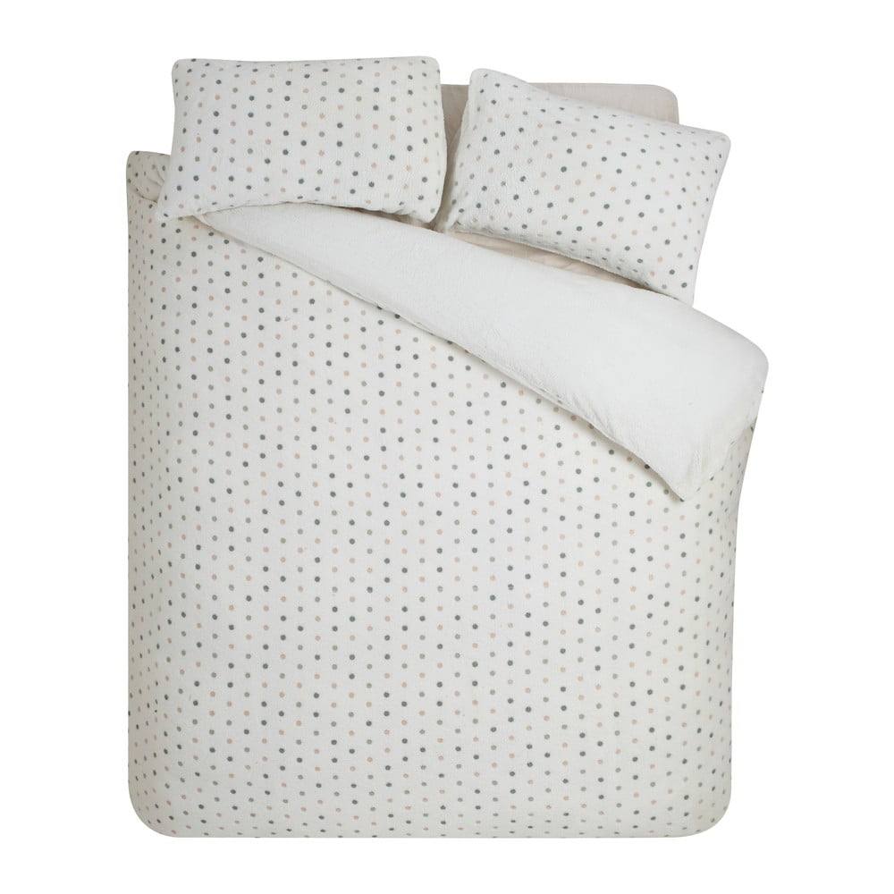 Krémszínű kétszemélyes-hosszabbított mikroplüss ágyneműhuzat 230x220 cm Cosy Spot – Catherine Lansfield