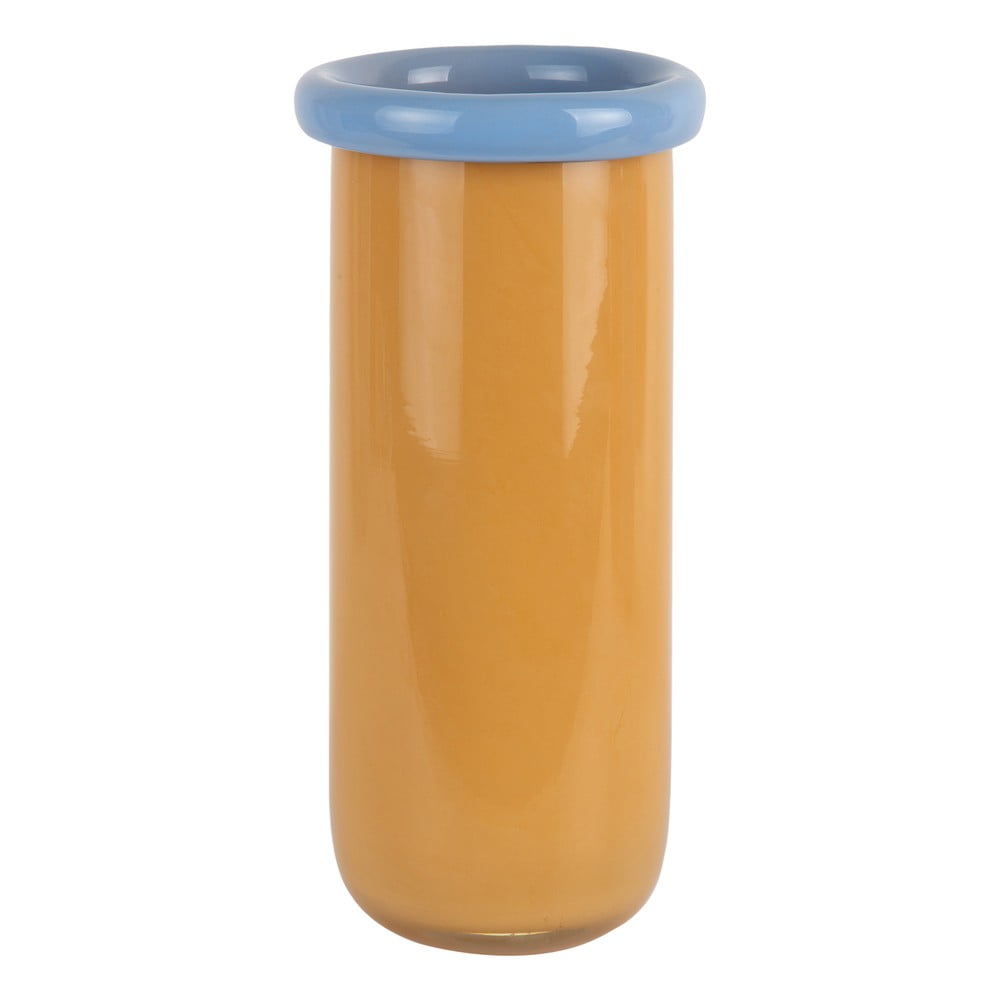 Mustársárga üveg váza (magasság 30