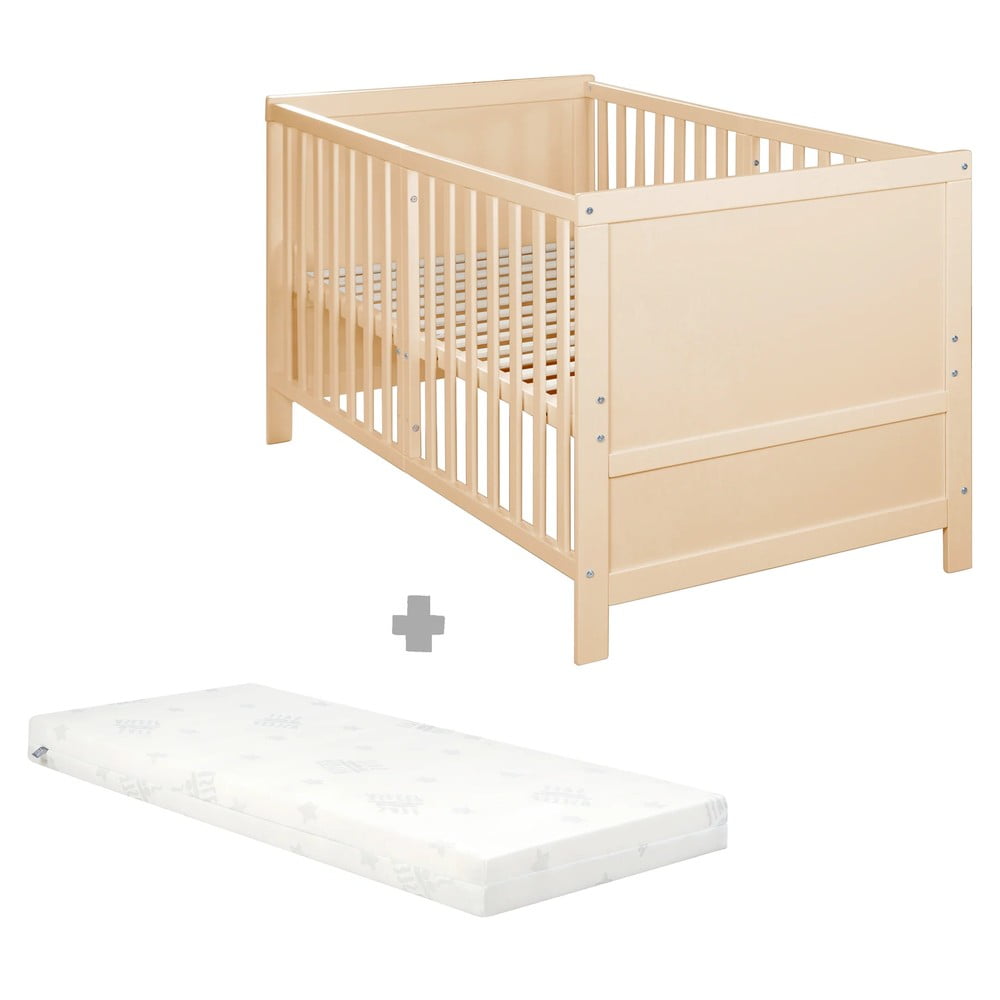 Natúr színű babaágy állítható magassággal 70x140 cm Easy Sleep – Roba