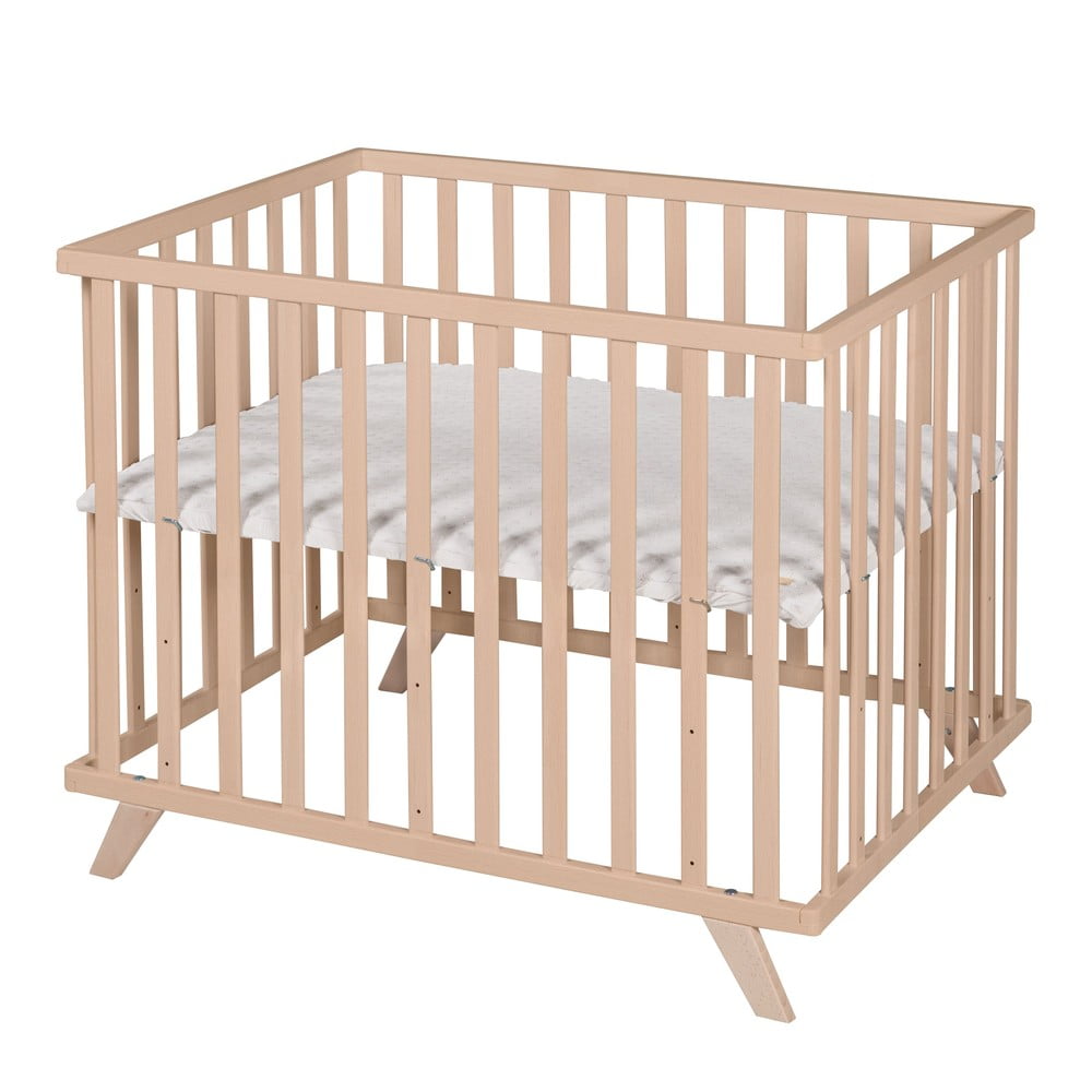 Natúr színű bükkfa járóka állítható magassággal 75x100 cm Lil Planet – Roba