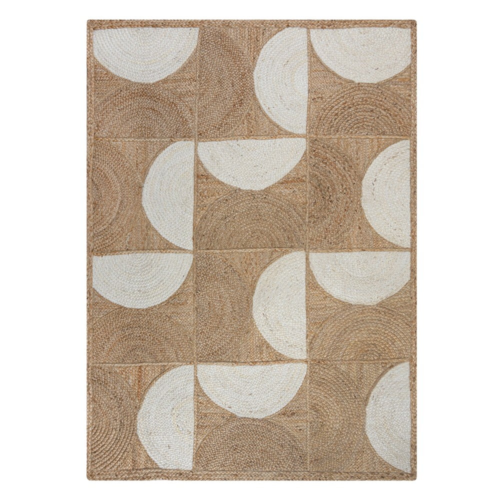 Natúr színű-elefántcsont színű kézi szövésű juta szőnyeg 120x170 cm Eclipse – Flair Rugs
