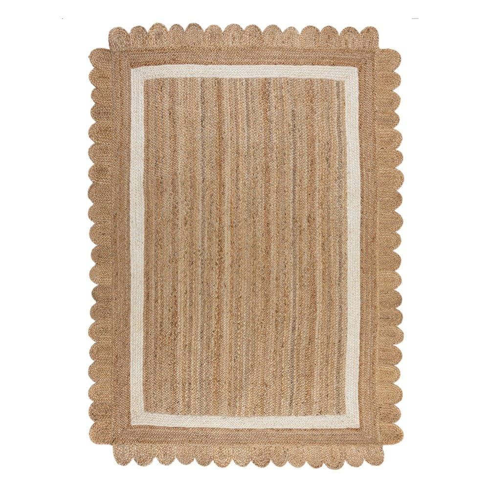 Natúr színű-elefántcsont színű kézi szövésű juta szőnyeg 120x170 cm Grace White – Flair Rugs