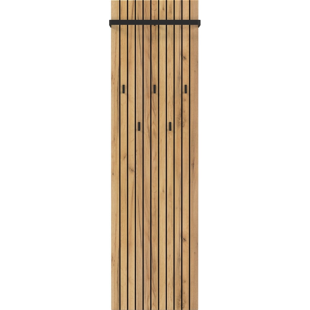 Natúr színű fali fogas tölgyfa dekorral 46 cm Libbiano – Germania