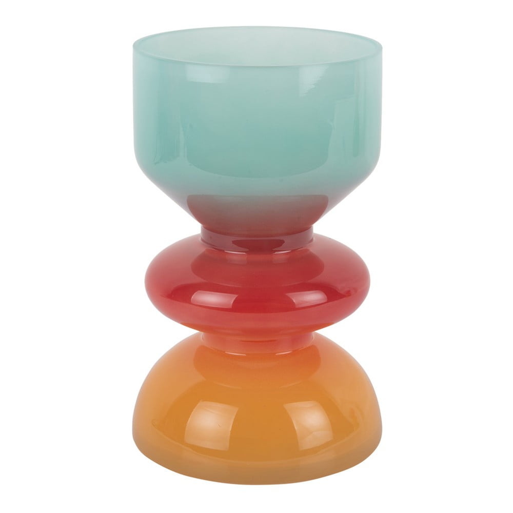 Piros-kék üveg váza (magasság 20