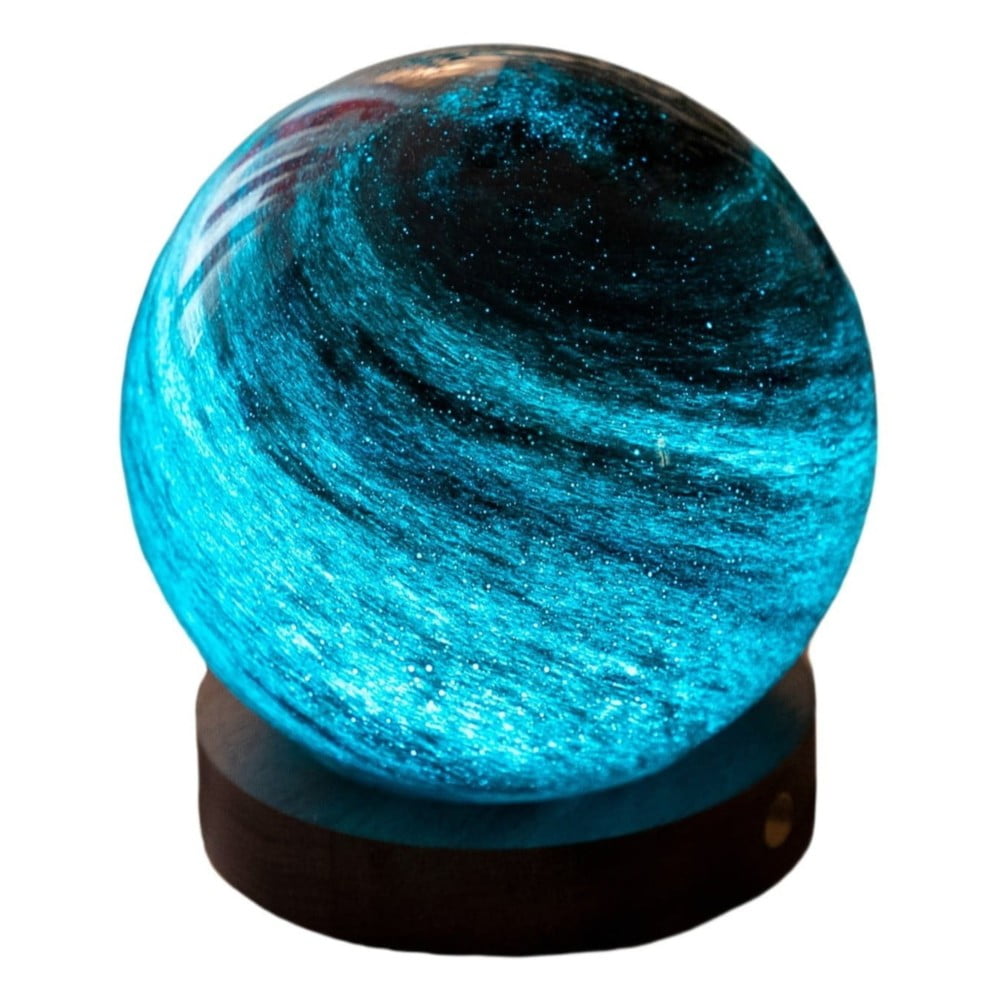 Sötét natúr színű LED asztali lámpa üveg búrával (magasság 9 cm) Stellar Ocean – Gingko