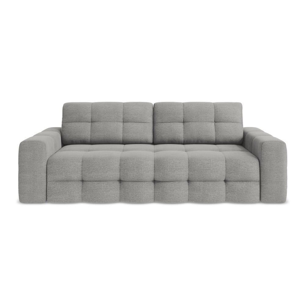 Szürke buklé kinyitható kanapé 255 cm Milu – Makamii
