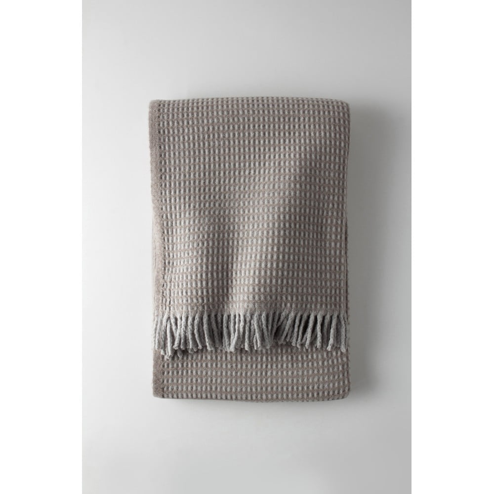 Szürke pamutkeverék takaró 140x180 cm Uniwaffle – Euromant