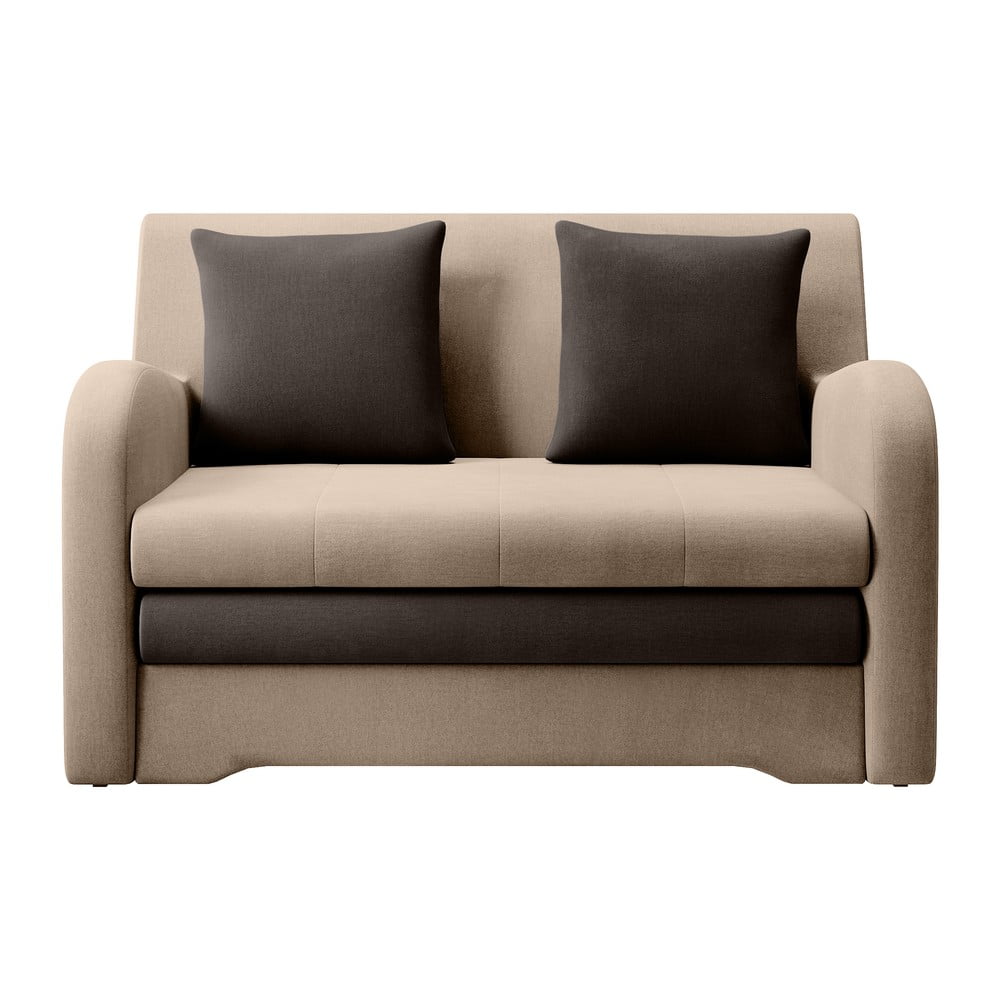 Világosbarna bársony kinyitható kanapé 130 cm Ario – ELTAP