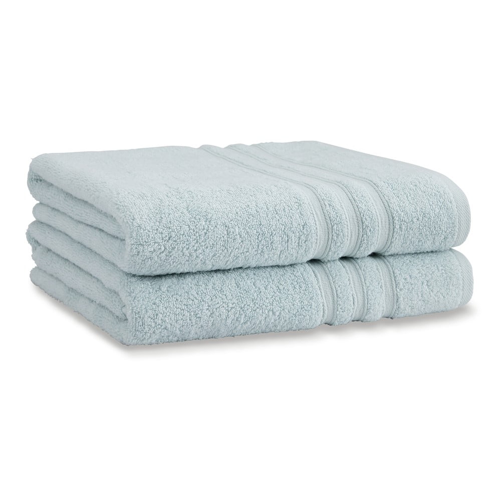 Világoskék frottír pamut fürdőlepedő szett 2 db-os 90x140 cm Zero Twist – Catherine Lansfield