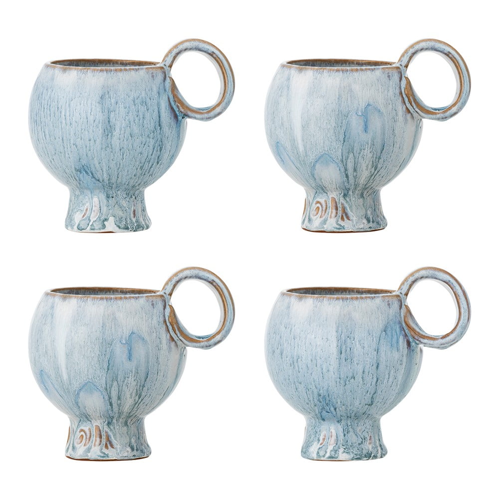 Világoskék kőedény csésze szett cappucinóhoz 4 db-os 250 ml Avonlea – Bloomingville
