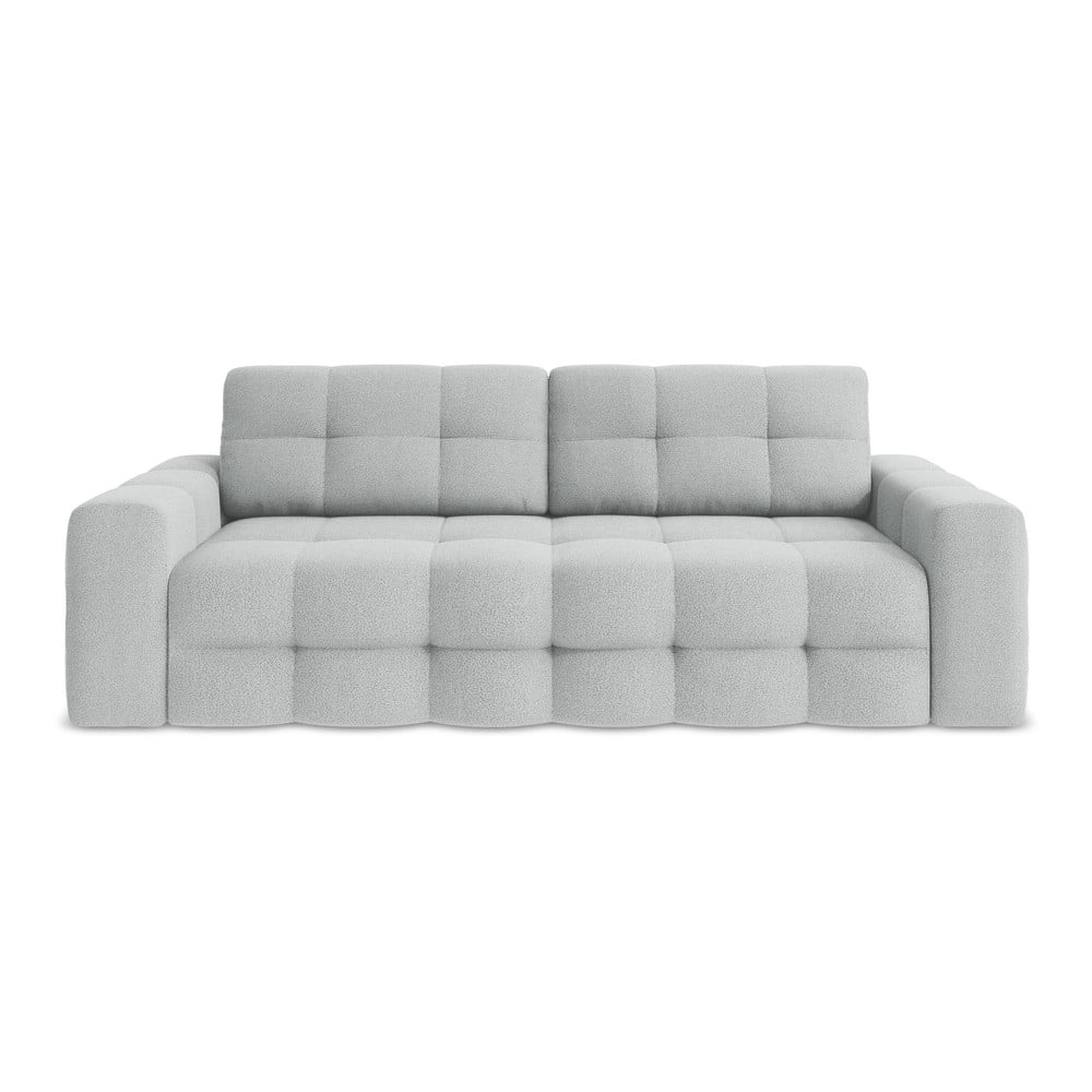 Világosszürke buklé kinyitható kanapé 255 cm Milu – Makamii