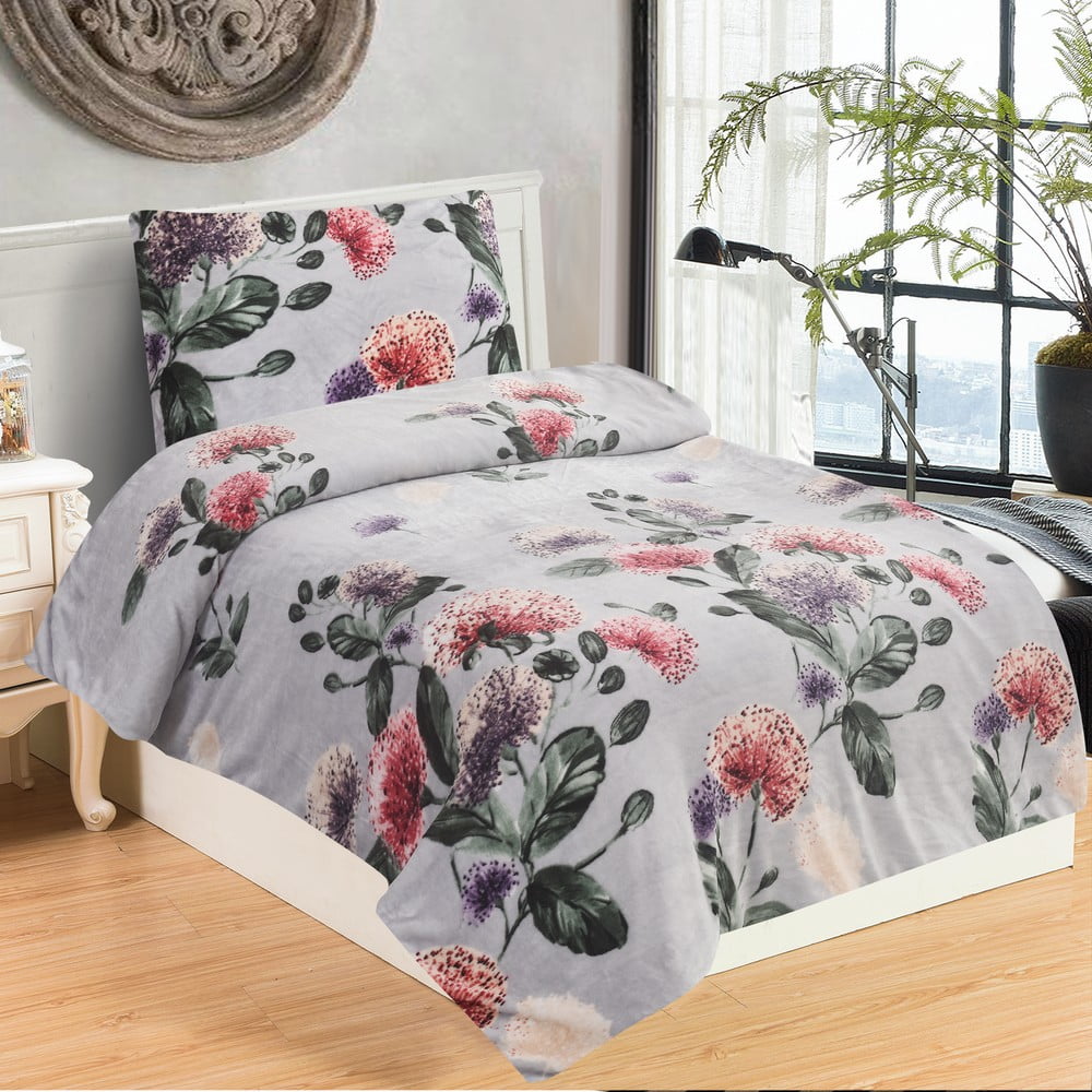 Világosszürke egyszemélyes mikroplüss ágyneműhuzat 140x200 cm Margot – My House