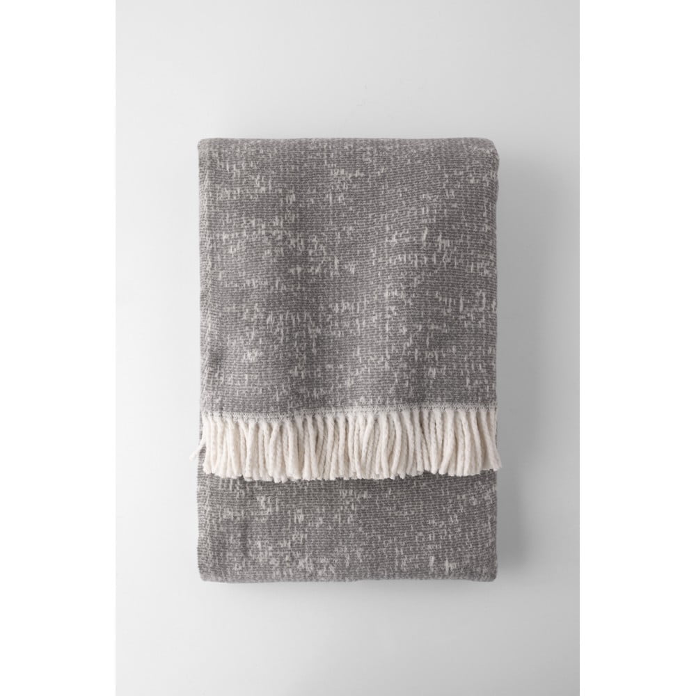 Világosszürke pamutkeverék takaró 140x250 cm Stellar – Euromant