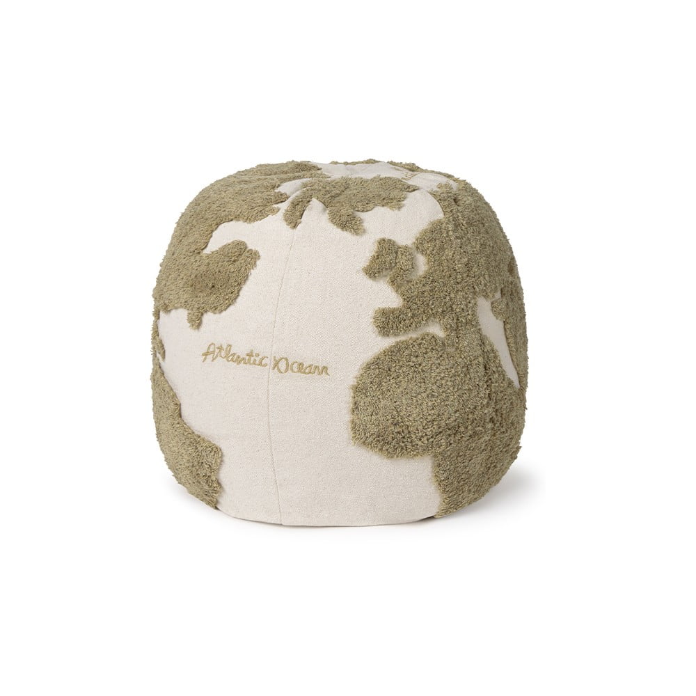 Zöld-krémszínű gyerek babzsákfotel World Map – Lorena Canals