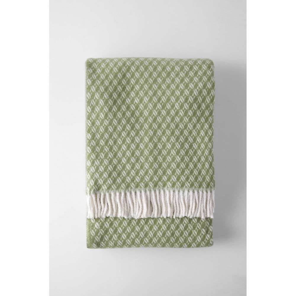Zöld pamutkeverék takaró 140x180 cm Nilo – Euromant