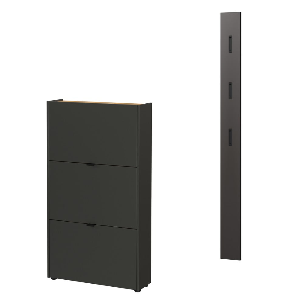 Antracitszürke előszoba bútor 101x200x22 cm Ameca – Germania