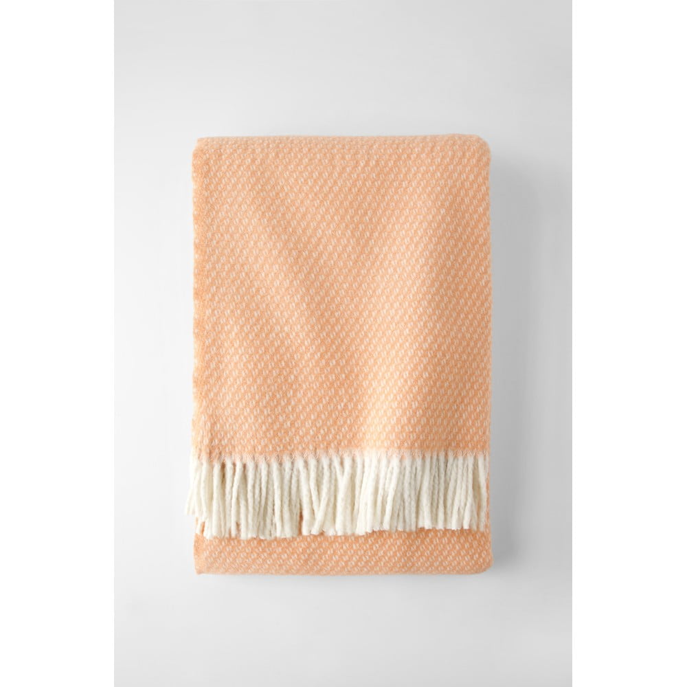 Barackszínű pamutkeverék takaró 140x180 cm Wabi – Euromant