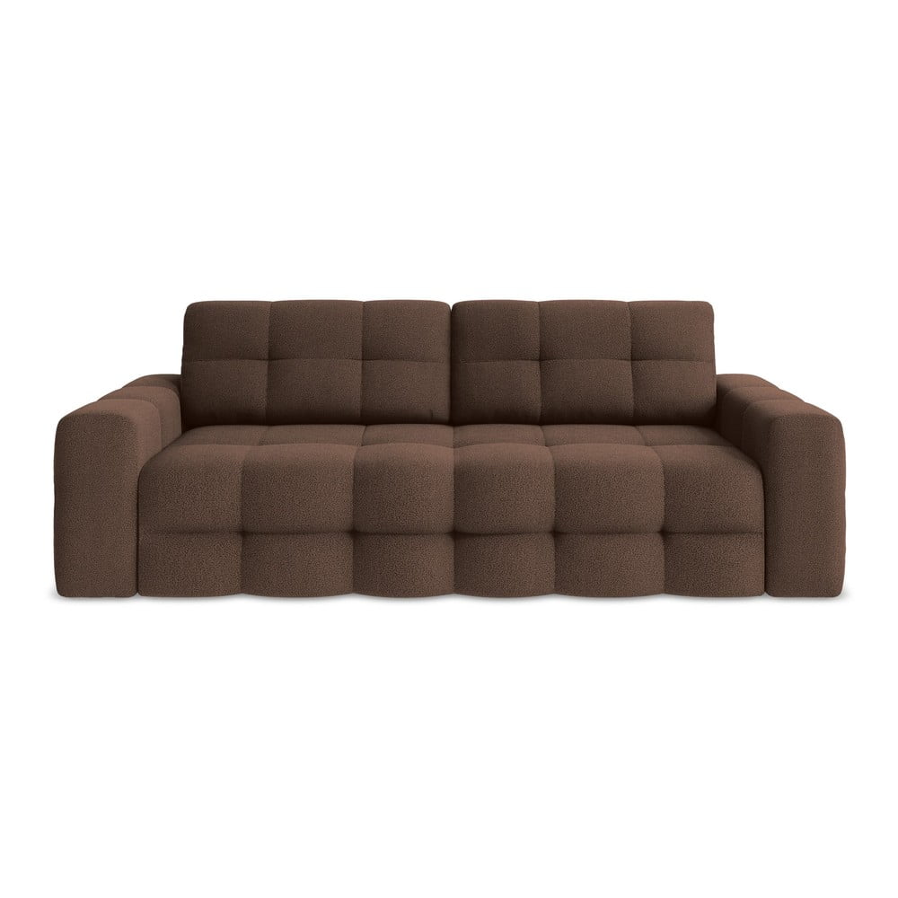 Barna buklé kinyitható kanapé 255 cm Milu – Makamii