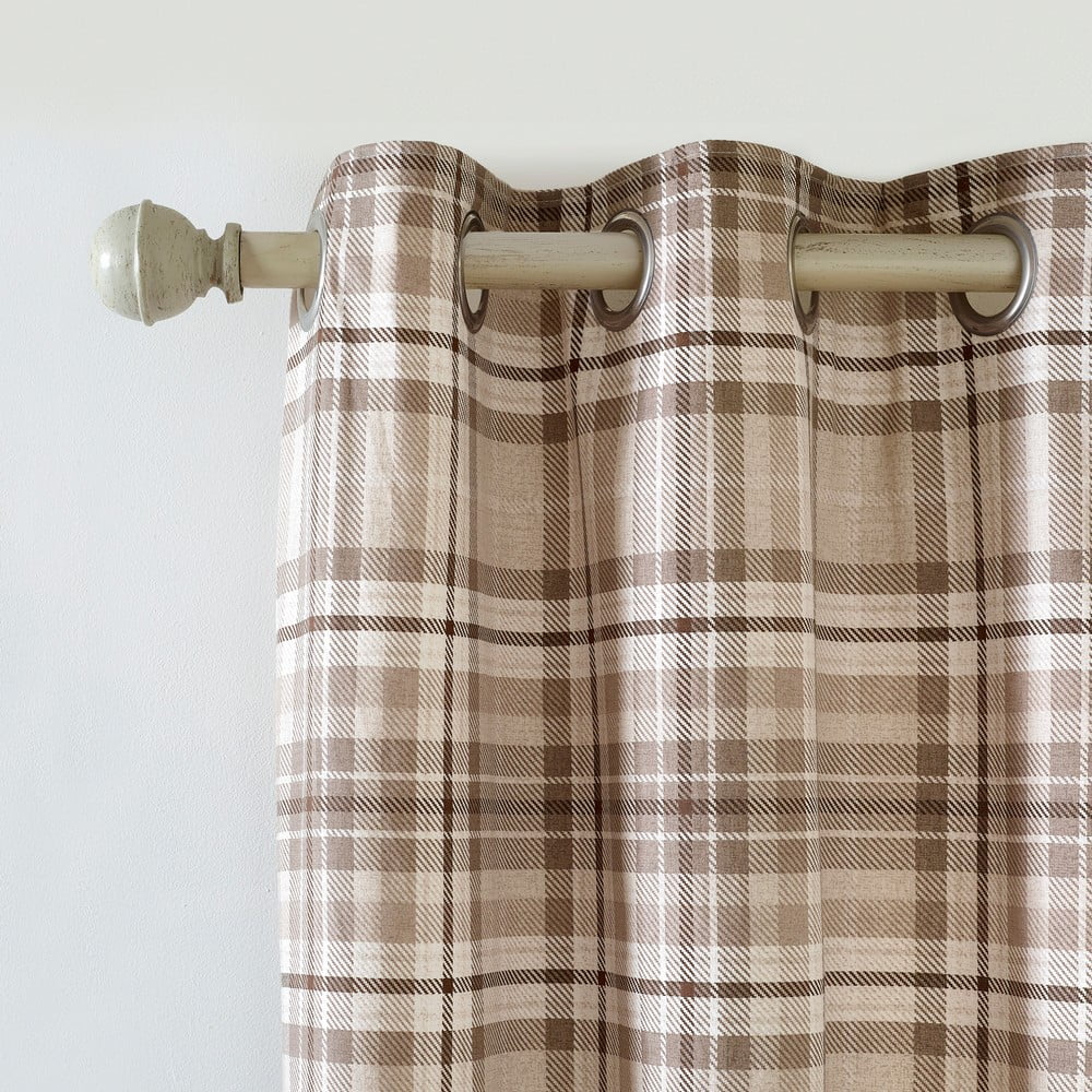 Barna flanel termo függöny szett 2 db-os 168x137 cm Cullen Thermal Check – Catherine Lansfield