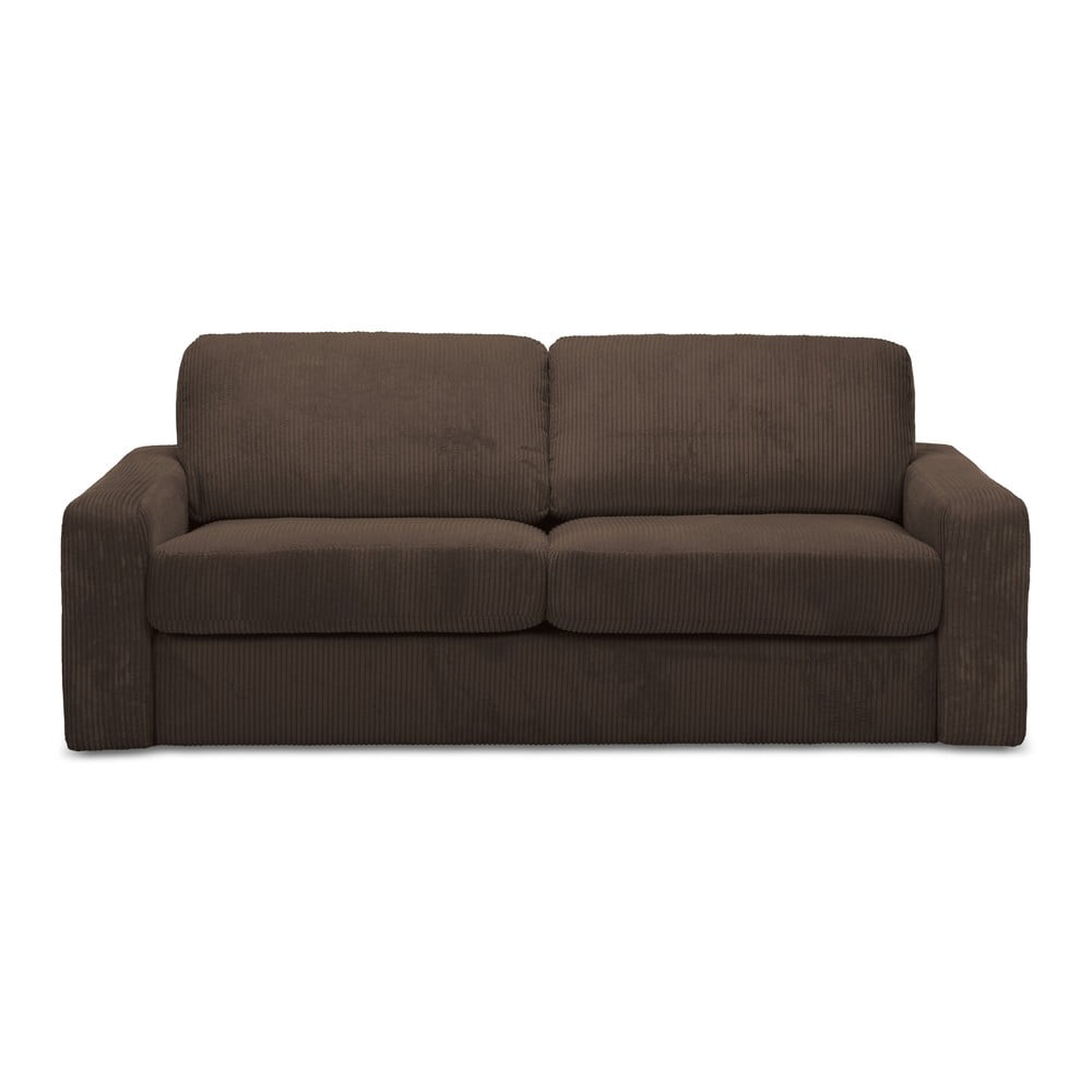 Barna kordbársony kinyitható kanapé 195 cm Nona – Makamii