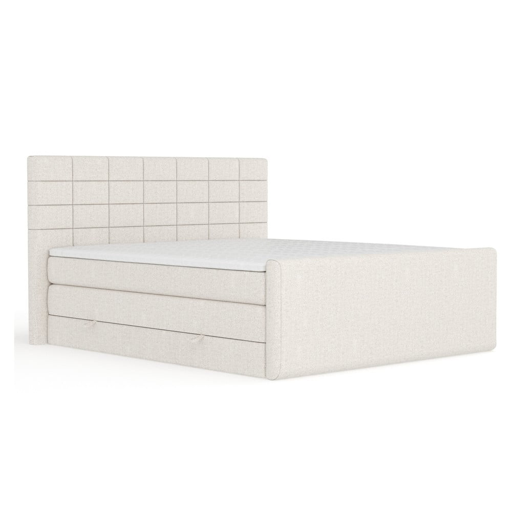 Bézs ágyneműtartós boxspring ágy 180x200 cm Ava – Maison de Rêve