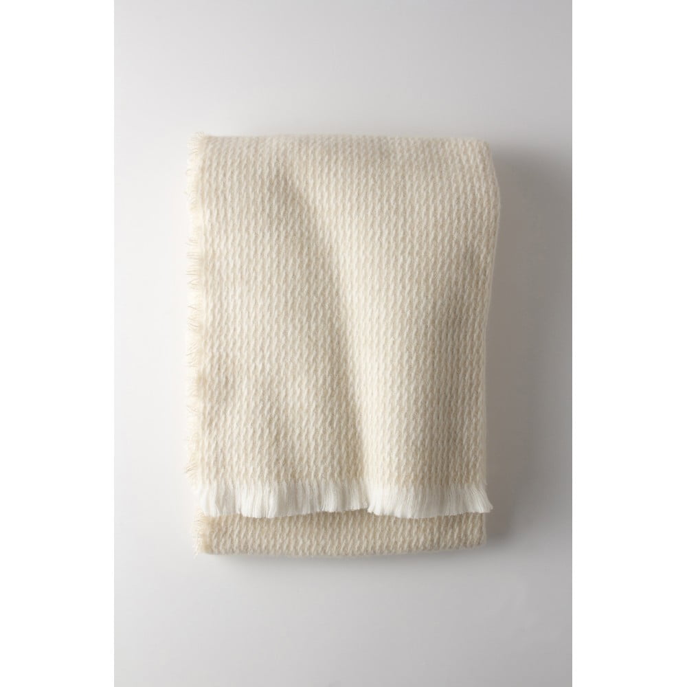 Bézs gyapjúkeverék takaró 140x180 cm Curly – Euromant