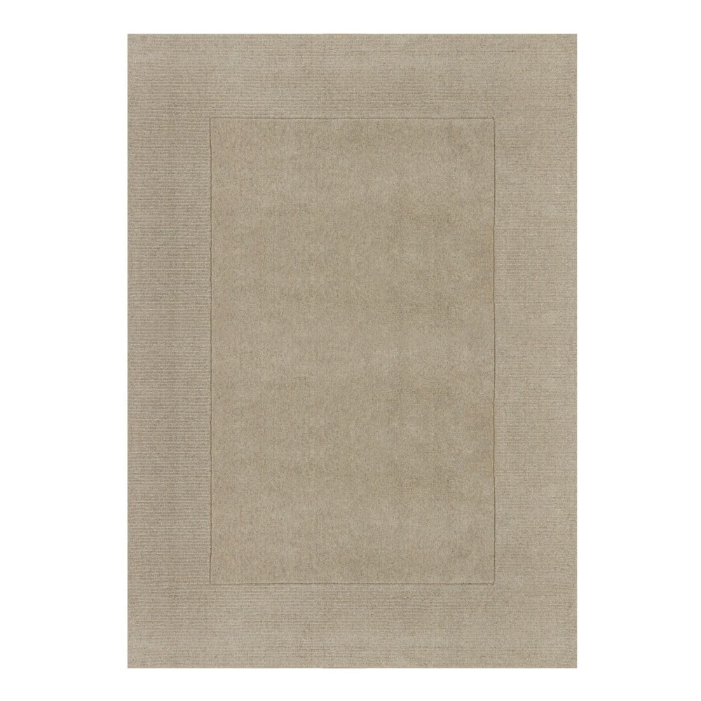 Bézs kézi szövésű gyapjú szőnyeg 300x400 cm Textured Wool Border – Flair Rugs