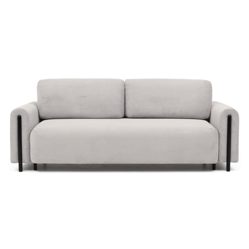 Bézs kordbársony kinyitható-tárolóhelyes kanapé 244 cm Arcadova – ELTAP