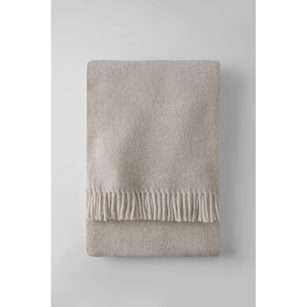 Bézs-krémszínű pamutkeverék takaró 140x180 cm Rennes – Euromant